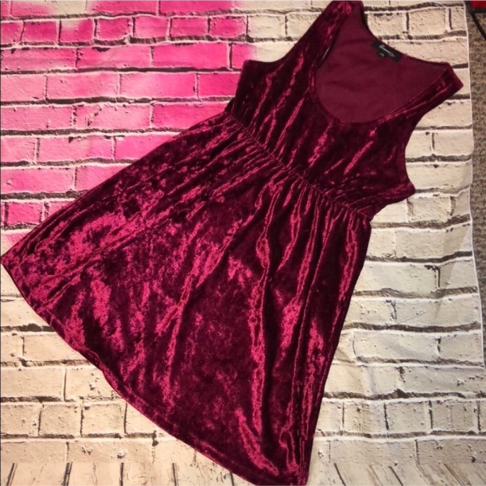 Burgundy 90s Forever21 Empire Waist Dress - Picture 4 of 5